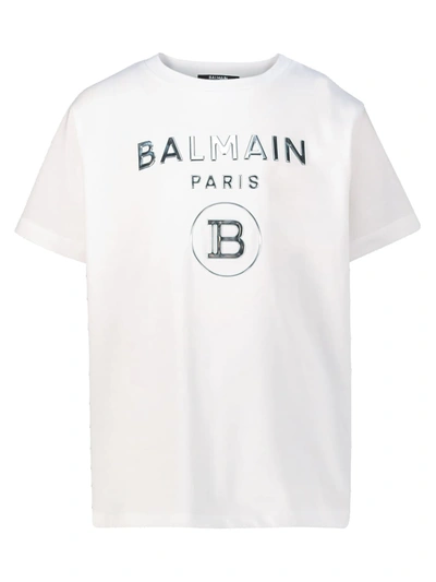 Shop Balmain Kids T-shirt For Boys In White