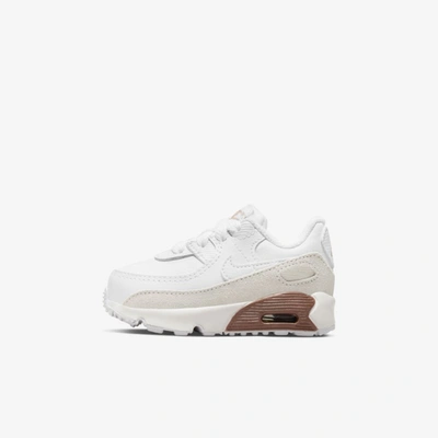 Shop Nike Air Max 90 Ltr Baby/toddler Shoes In White,summit White,metallic Red Bronze,white