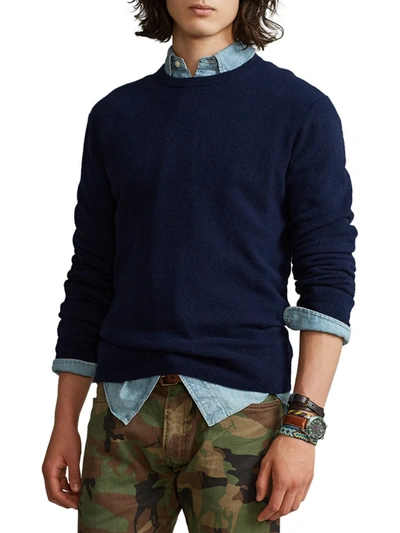 Shop Polo Ralph Lauren Men's Cashmere Crewneck Sweater In Hunter Navy