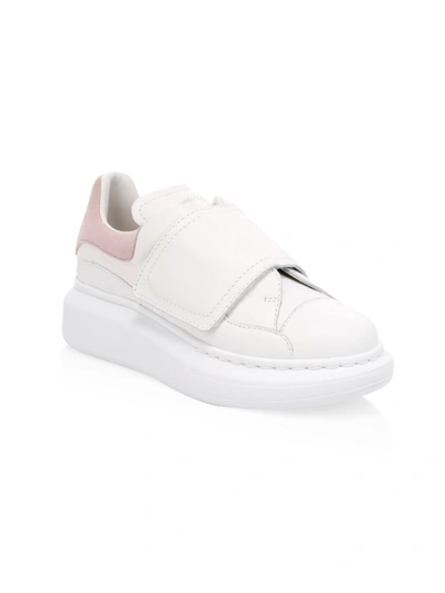 Shop Alexander Mcqueen Kid's Oversized Two-tone Leather Sneakers In White Patchouli