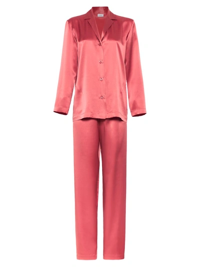 Shop La Perla Women's Silk Pajamas In Rose Noisette