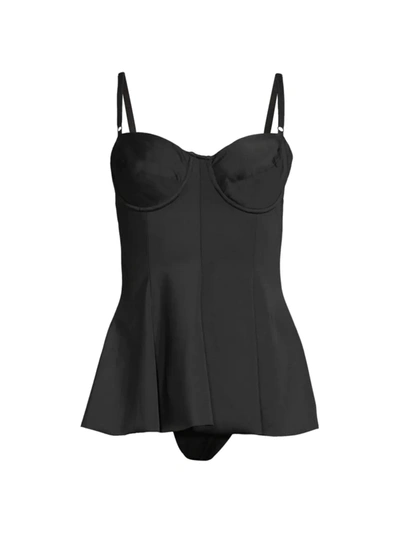 Shop Norma Kamali Women's One-piece Swimsuit Dress In Black
