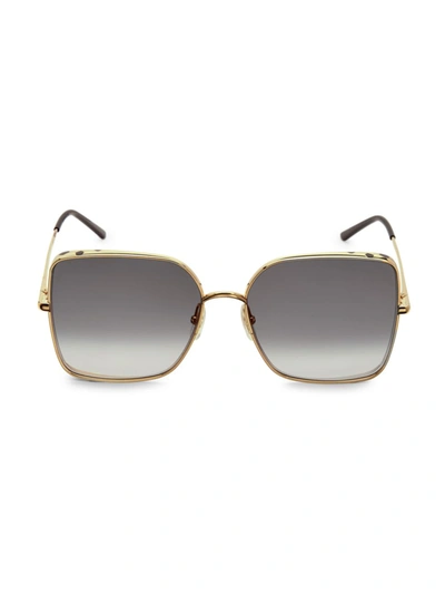 Shop Cartier Women's Panthère De  59mm Square Sunglasses In Smooth Gold