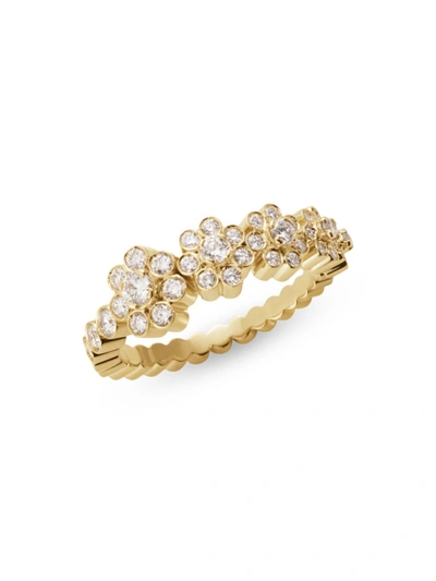 Shop Sophie Bille Brahe Women's Ensemble De Fleurs 18k Yellow Gold & Diamond Ring