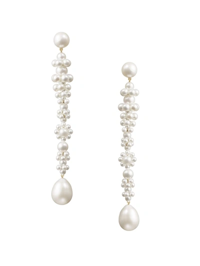 Shop Sophie Bille Brahe Women's Grand Bellis 14k Yellow Gold & Freshwater Pearl Drop Earrings In White