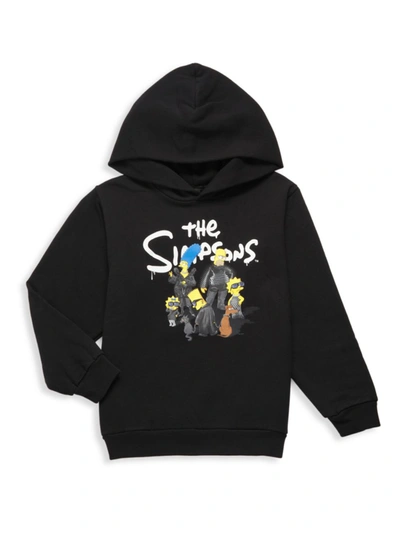 Shop Balenciaga Little Kid's & Kid's The Simpsons & 20th Television Hoodie Sweatshirt In Black