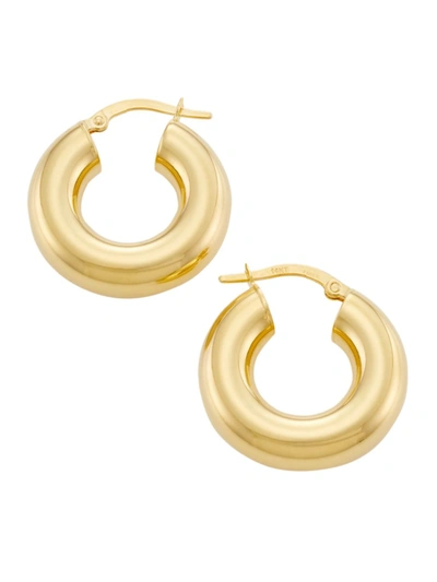 Shop Saks Fifth Avenue Women's 14k-yellow-gold Chunky Tube Hoop Earrings