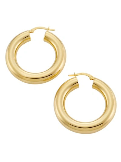 Shop Saks Fifth Avenue Women's 14k Gold Tube Hoop Earrings In Yellow