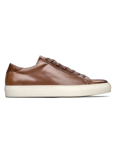 Shop To Boot New York Men's Burnished Leather Sneakers In Marrone