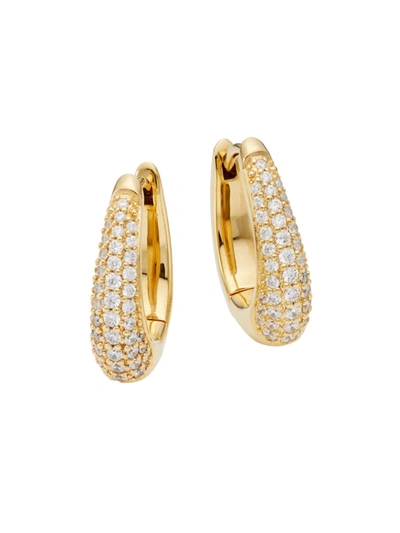 Shop Tom Wood Women's Link Liz Gold-plated & Diamond Pavéhoop Earrings