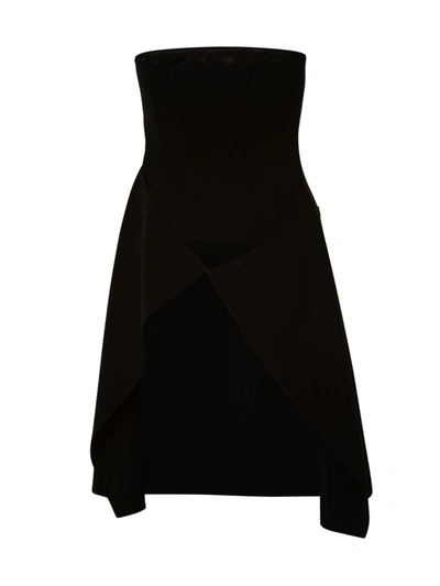 Shop Akris Women's Strapless Double-face Apron Tunic In Black