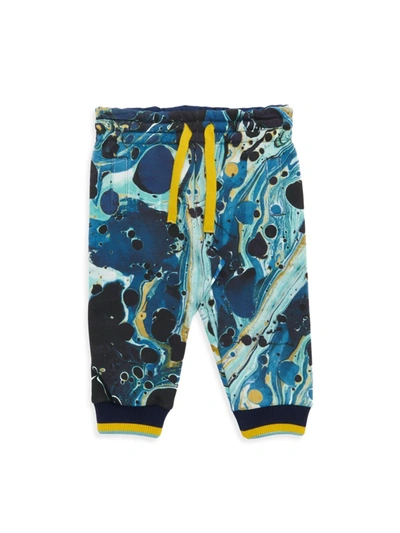 Shop Dolce & Gabbana Baby's Marble Sweatpants In Blue