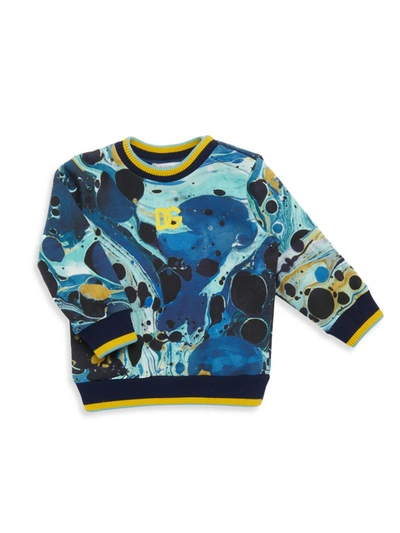 Shop Dolce & Gabbana Baby's Marble Sweatshirt In Blue