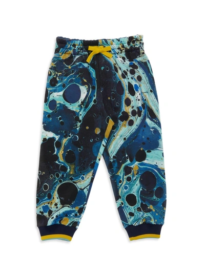 Shop Dolce & Gabbana Little Kid's & Kid's Marble Sweatpants In Blue