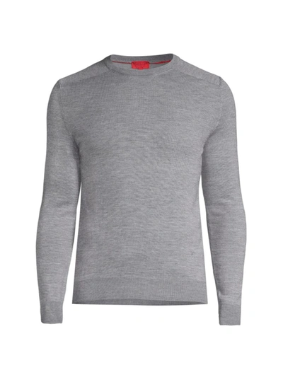Shop Isaia Men's Lighweight Wool-blend Crewneck Sweater In Grey