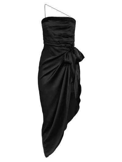 Shop Aiifos Women's Resort Nights Erin Draped Dress In Black