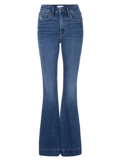 Shop Good American Women's Good Legs High-rise Stretch Flare Jeans In Blue