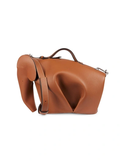 Shop Loewe Women's Large Leather Elephant Bag In Tan