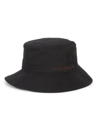 Shop Acne Studios Men's Carily Cotton Baseball Hat In Black