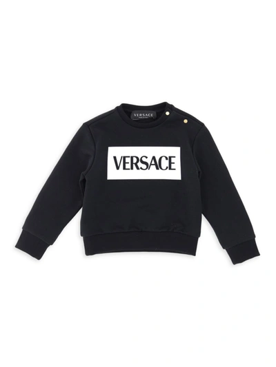 Shop Versace Little Kid's & Kid's Logo Sweatshirt In Black