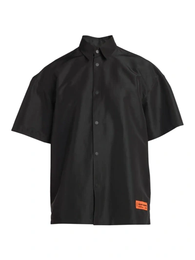 Shop Heron Preston F Errythang Taffeta Bowling Shirt In Black