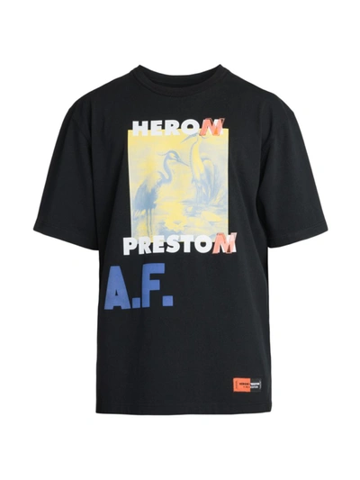 Shop Heron Preston Authorized Logo-print T-shirt In Black