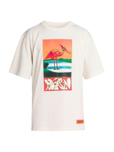 Shop Heron Preston Men's Heron Abstract Printed T-shirt In White