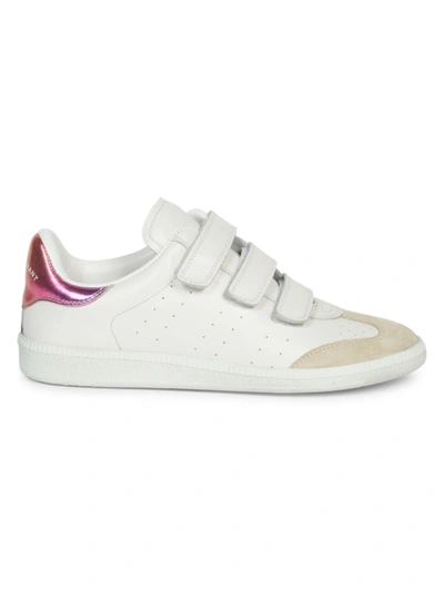 Shop Isabel Marant Beth Leather Low-top Sneakers In Metallic Pink