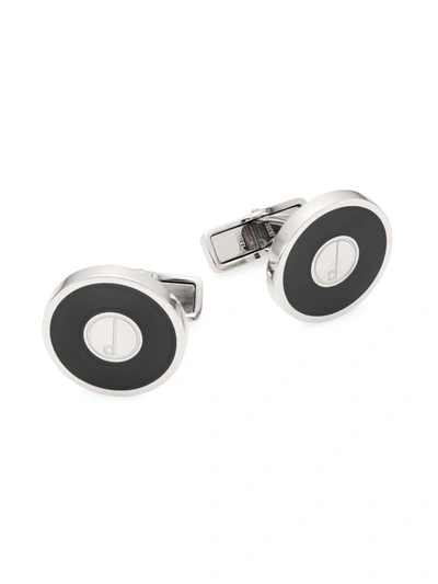 Shop Alfred Dunhill D Series Disk Cufflinks In Silver