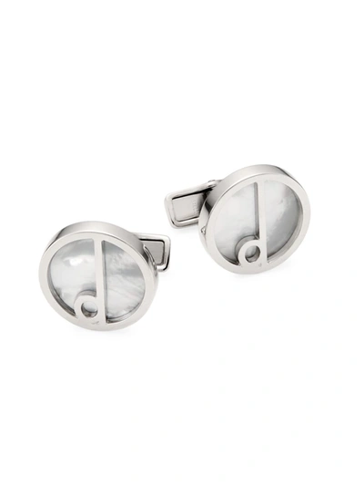 Shop Alfred Dunhill Men's D Series Cufflinks In Silver