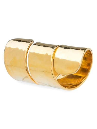 Shop Nomi K 24k Goldplated Hammered 4-piece Napkin Ring Set