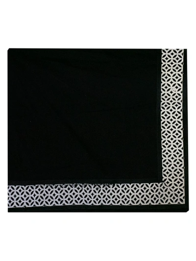 Shop Nomi K Metallic Arabesque Border Linen Napkin Set Of 4 In Black