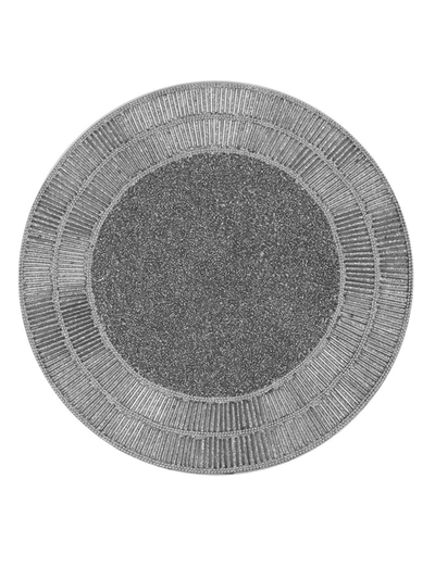 Shop Nomi K Beaded Shimmer Glass Round Placemat In Silver