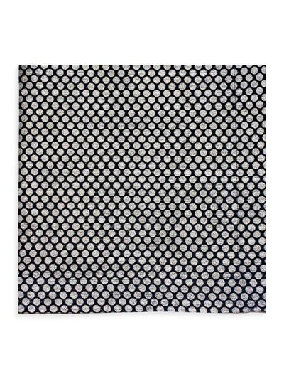 Shop Nomi K Textured Dot Linen Napkin Set Of 4 In Black