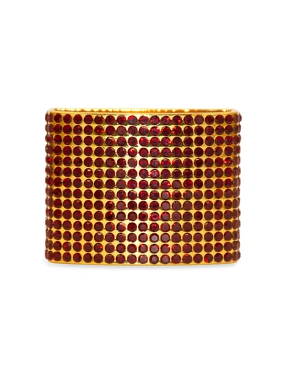 Shop Nomi K Crystal Studded Modern 4-piece Napkin Ring Set In Red