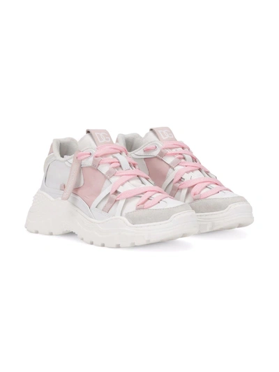 Dolce & Gabbana Panelled Chunky Sole Sneakers In White