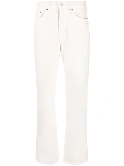 Shop Agolde Straight-leg Denim Jeans In White
