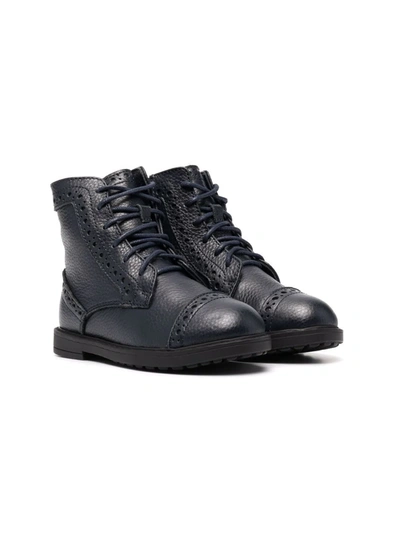 Shop Age Of Innocence Gents Lace-up Leather Ankle Boots In Blue