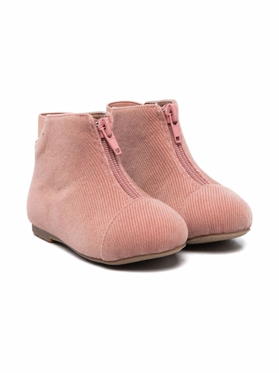 Shop Age Of Innocence Nicole Ribbed Velvet Boots In Pink