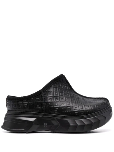 Shop Givenchy Logo-embossed Slipper Shoes In Black