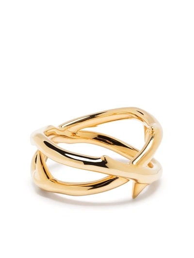 Shop Shaun Leane Rose Thorn Wide Band Ring In Gold