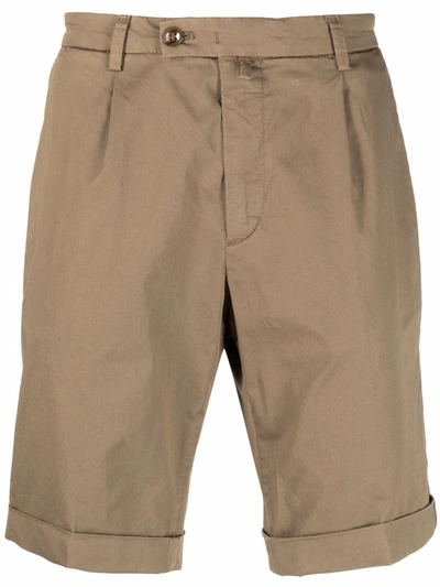 Shop Briglia 1949 Cotton Chino Shorts In Braun