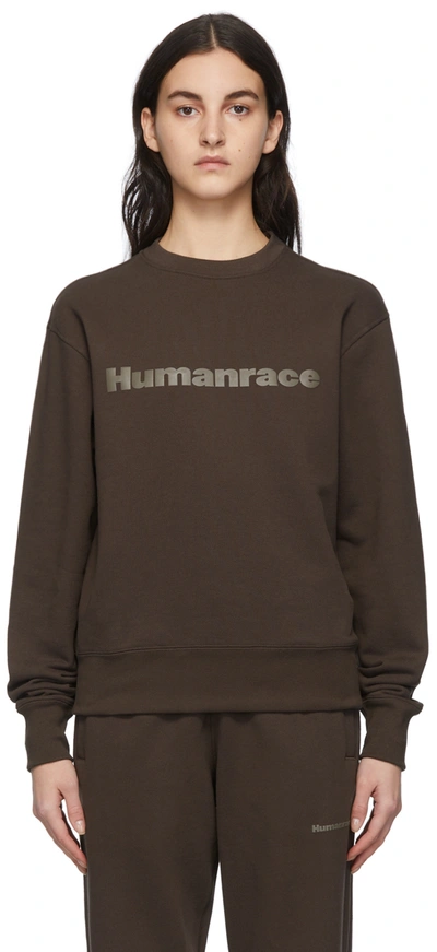 Shop Adidas X Humanrace By Pharrell Williams Ssense Exclusive Brown Humanrace Tonal Logo Sweatshirt