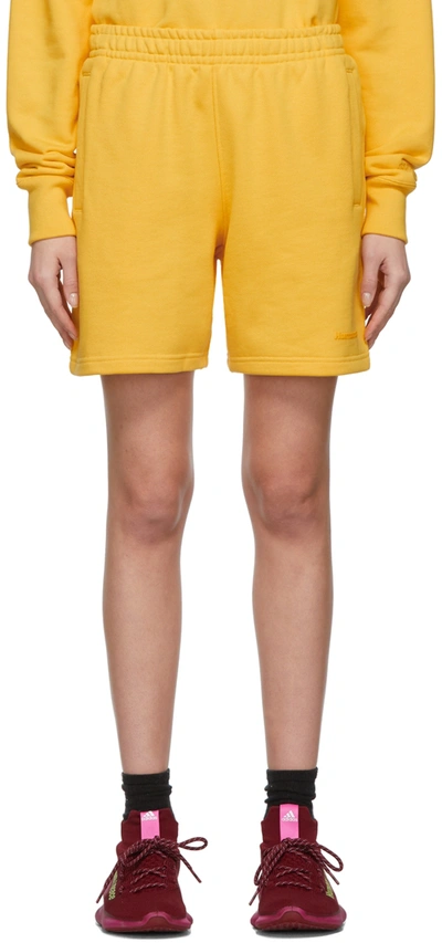 Shop Adidas X Humanrace By Pharrell Williams Ssense Exclusive Yellow Humanrace Basics Shorts In Bold Gold
