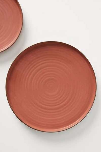 Shop Gather By Anthropologie Ilana Matte Dinner Plates, Set Of 4 By  In Red Size S/4 Dinner