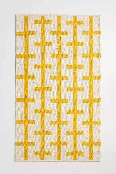 Shop Anthropologie Handwoven Boone Rug By  In Yellow Size 2 X 3