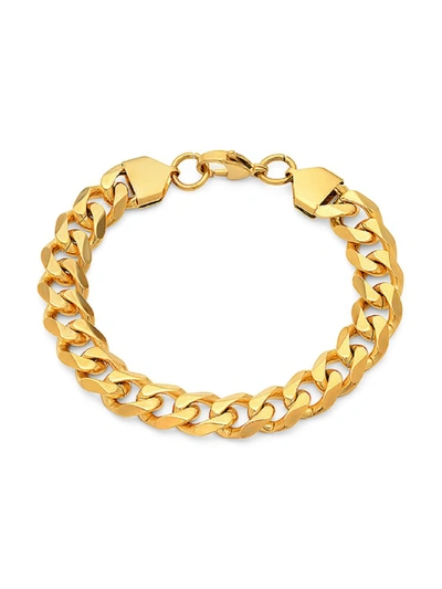 Shop Anthony Jacobs Men's 18k Goldplated Stainless Steel Chain Bracelet In Neutral