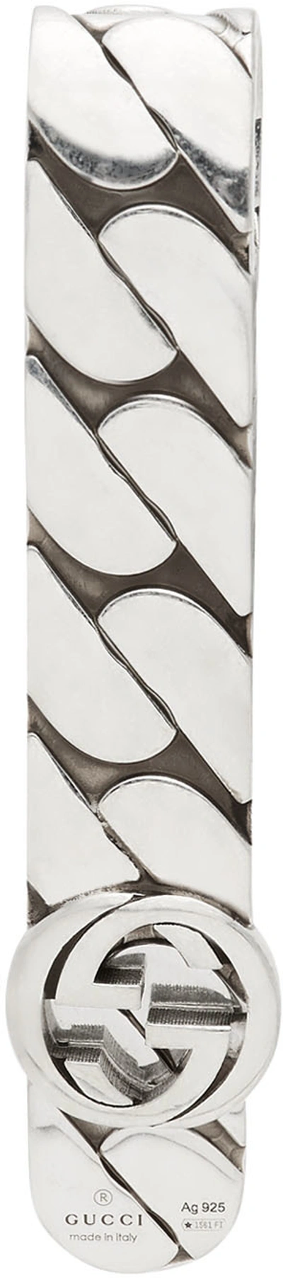 Shop Gucci Silver Interlocking G Money Clip In 0728 Semi Shiny Silv