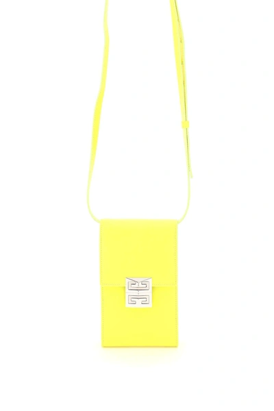 Shop Givenchy Mini 4g Vertical Leather Bag In Yellow