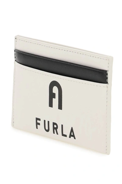 Shop Furla Leather Iris Cardholder In White